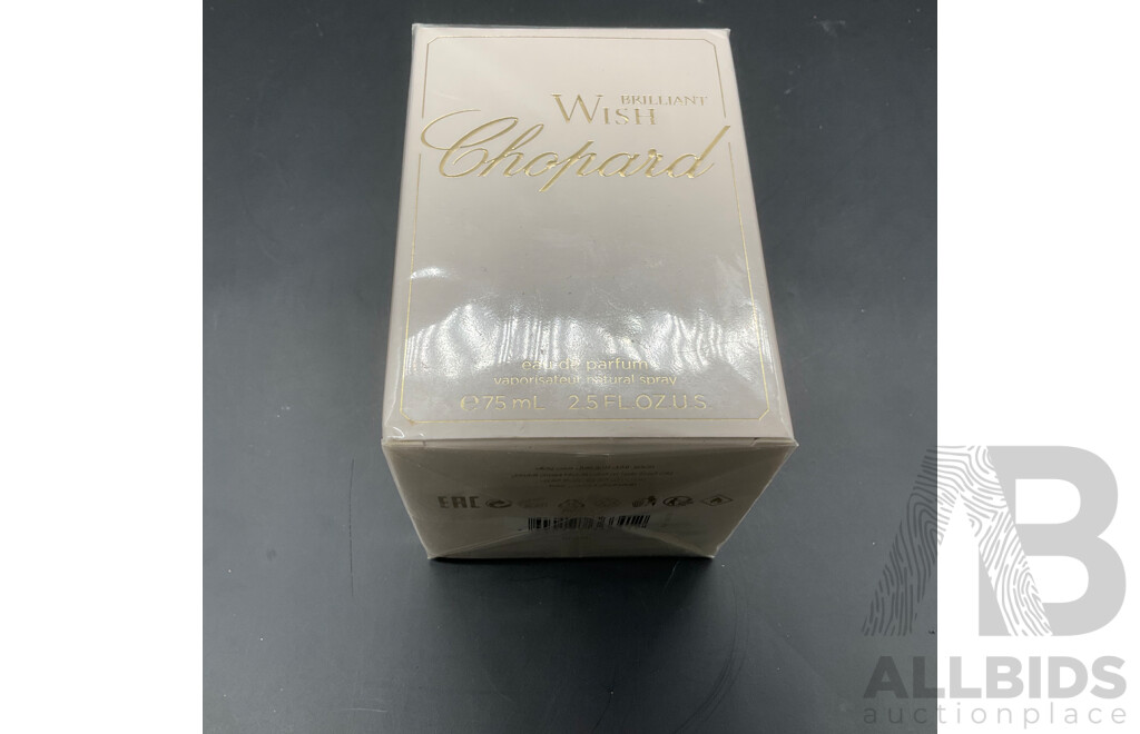 CHOPARD ''Briliant Wish''  75ml Eau De Parfum and CHOPARD ''Pink Wish''  75ml Eau De Toilette - Lot of 2