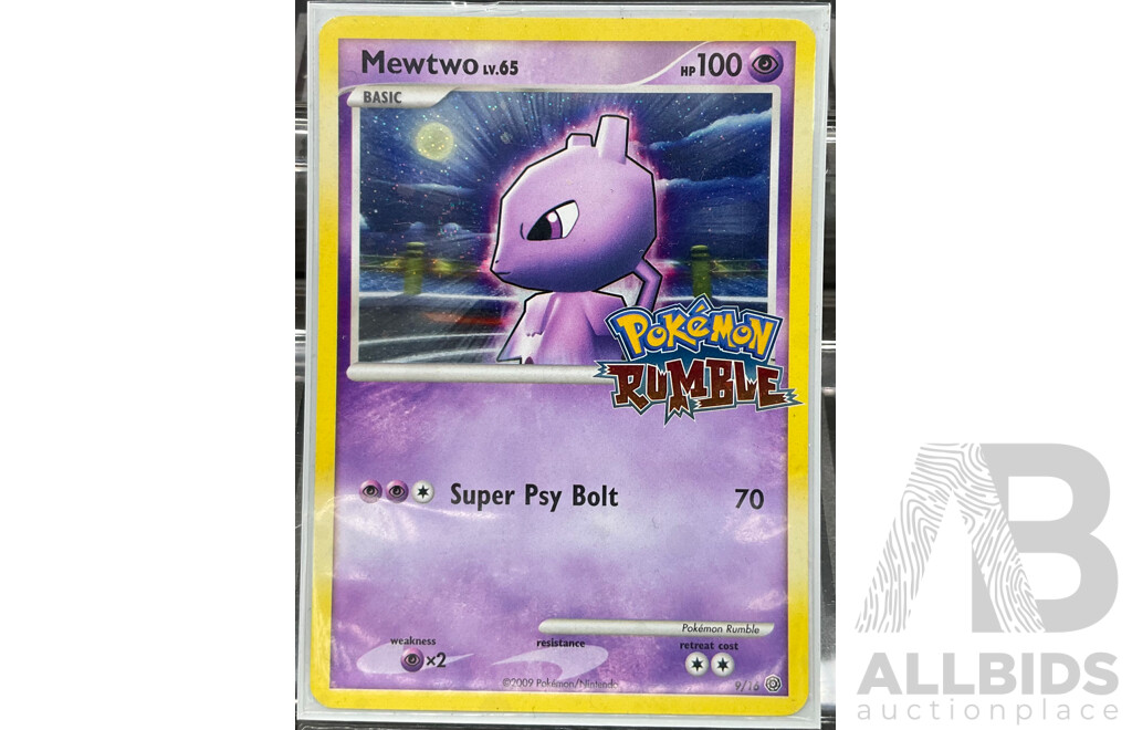 2009 Vintage Pokemon Rumble Mewtwo LV65 Holo Trading Card 9/16