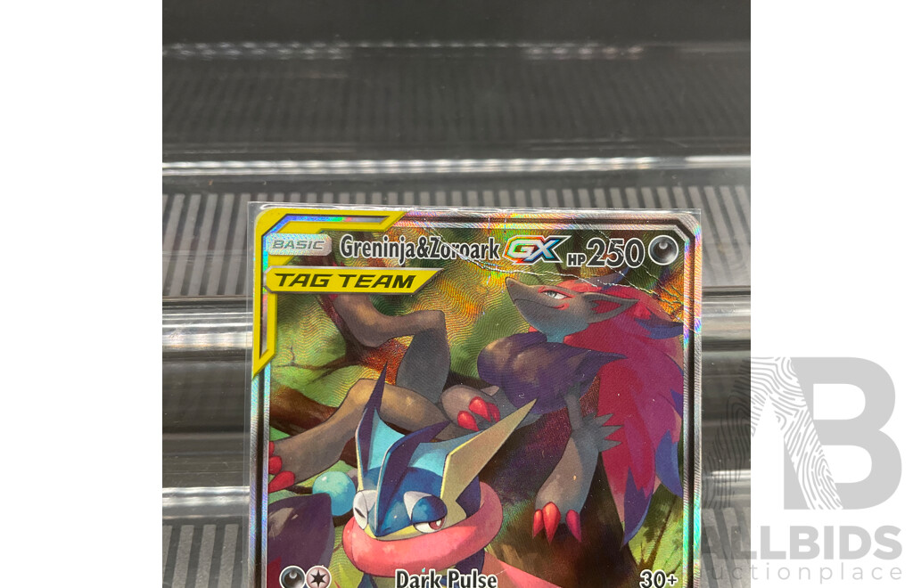 2019 Alternate Art Greninja & Zoroark GX Trading Card 201/214