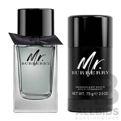 BURBERRY Mr. 2 Piece Gift Set 100ml Eau De Toilette and 75g Deodorant Stick