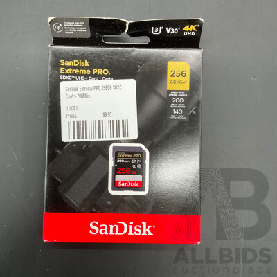 SanDisk Extreme PRO. SDXC 256GB SD Card