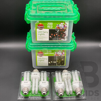 Chrismas World Led Lights (2x) and 3 Pack Ikea Light Bulbs (2x) - Lot of 4