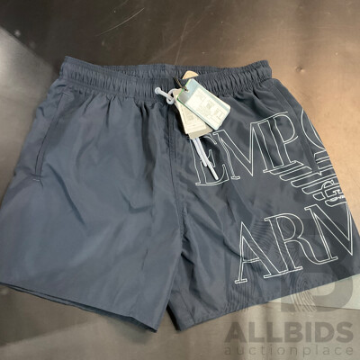 Emporio Armani EM000583 Men's Bold Logo Swim Short - Size M - ORP $165