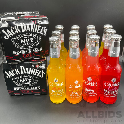 Jack Daniel’s Double Jack & Cola (375ml x8) & Vodka Cruiser (x12) (Lot of 20)