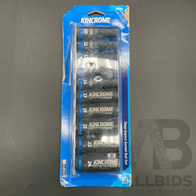 KINCROME 10 Piece Deep Impact Socket Rail Set (K2082)