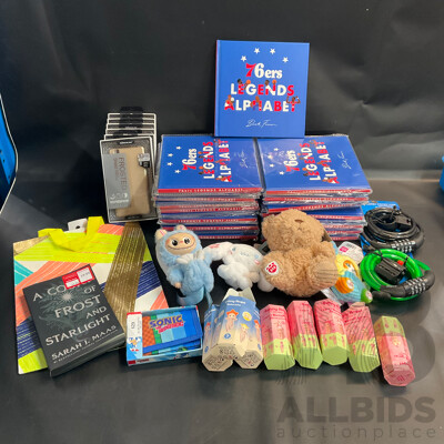 Assorted Household Items Include 76ers Legends Alphabet Book, Oppo R7s Phone Case, Toys and More