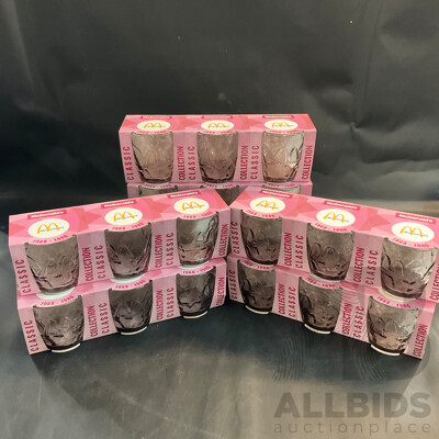 McDonald's CLASSIC COLLECTION 1968-1986 Collectible Pink Glass Cup - Total of 21
