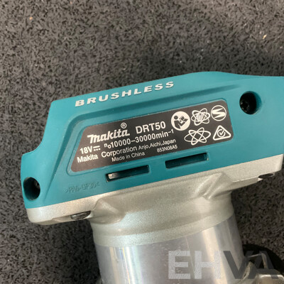MAKITA 18V Brushless Laminate Trimmer / Router (DRT50ZJX2) - Skin Only