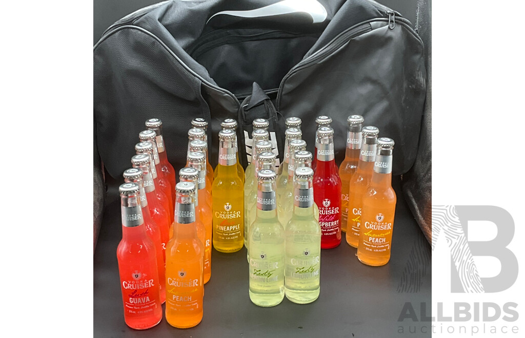 Vodka Cruiser Premix Spirits and NIKE Duffel Bag - Lot of 30
