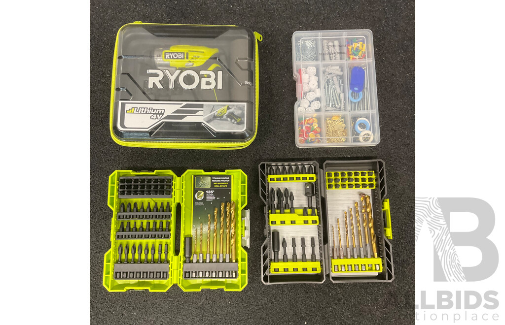 RYOBI 4V Lithium Screwdriver and Impact Drilling and Driving Sets