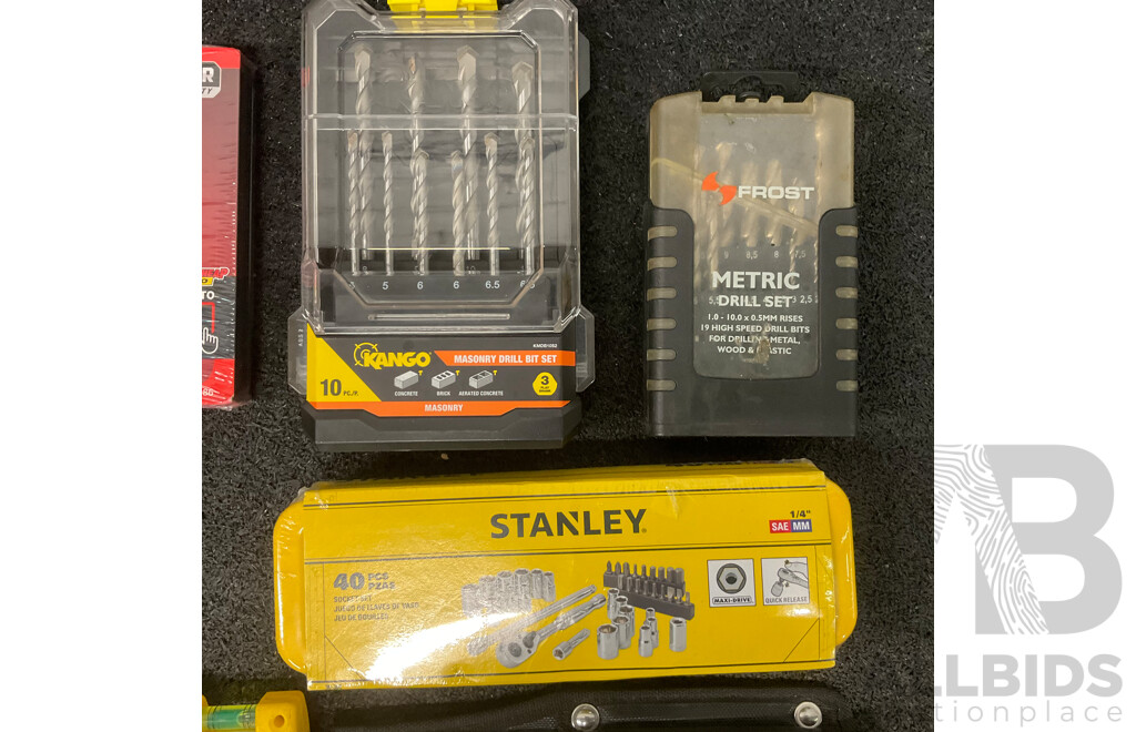 Collection of Various Hand Tools and Sets, Including STANLEY, ToolPRO, KANGO and Others