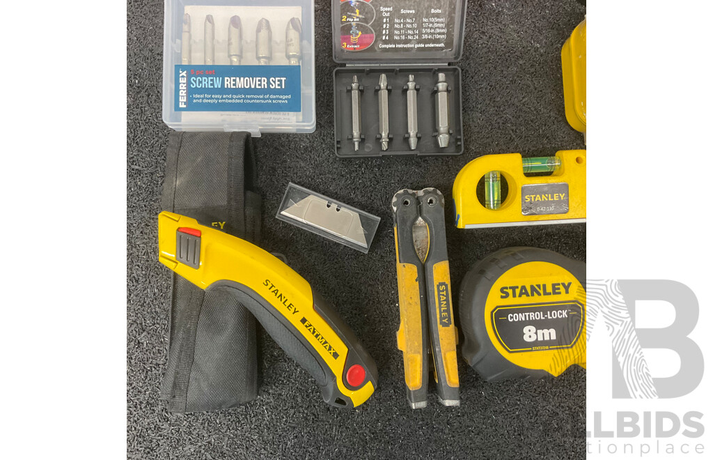 Collection of Various Hand Tools and Sets, Including STANLEY, ToolPRO, KANGO and Others
