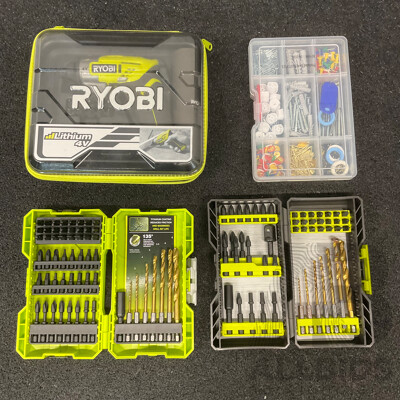 RYOBI 4V Lithium Screwdriver and Impact Drilling and Driving Sets