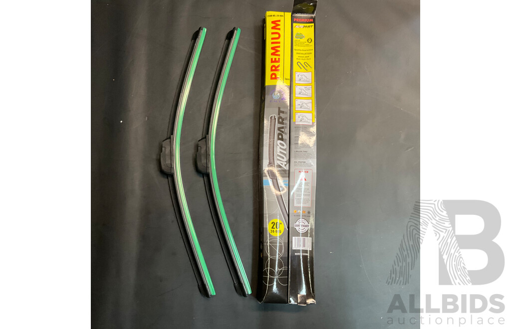 Bulk buy - E.M.T.C 20'' Flat Wiper Premium Blade 24-905 2PCS Set - Lot of 50