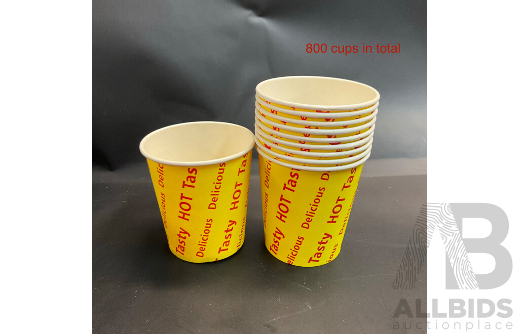 HOT Tasty Cups X 800 Cups & Pettern Paper Burger / Food Wrapper Pack 100 (305mmx305mm) - 80 Pack