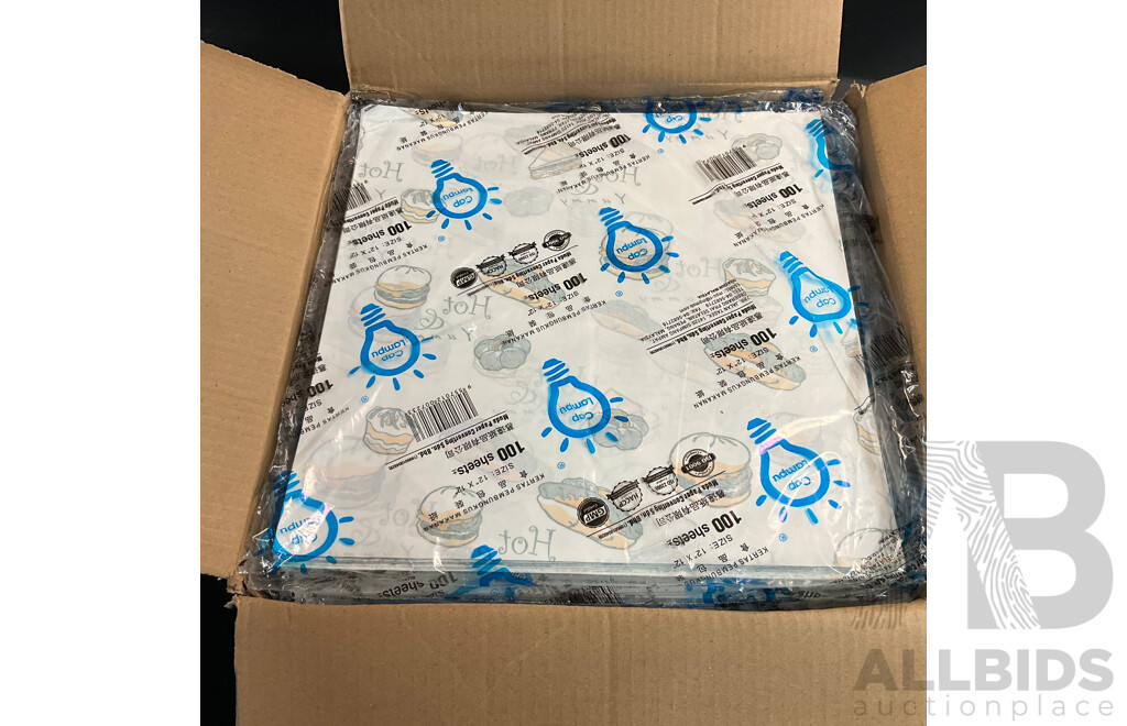 HOT Tasty Cups X 800 Cups & Pettern Paper Burger / Food Wrapper Pack 100 (305mmx305mm) - 80 Pack