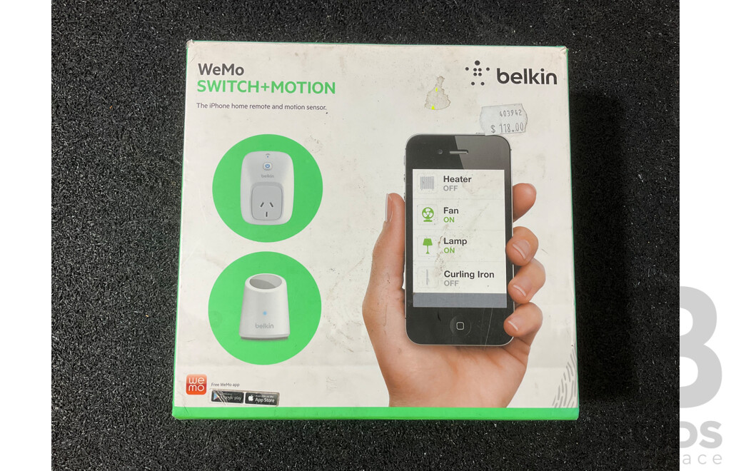 Assorted Homeware, Including BELKIN WeMo Switch, Floureon Security System, REMINGTON Hair Straightener and Dryer and More - Lot of 6