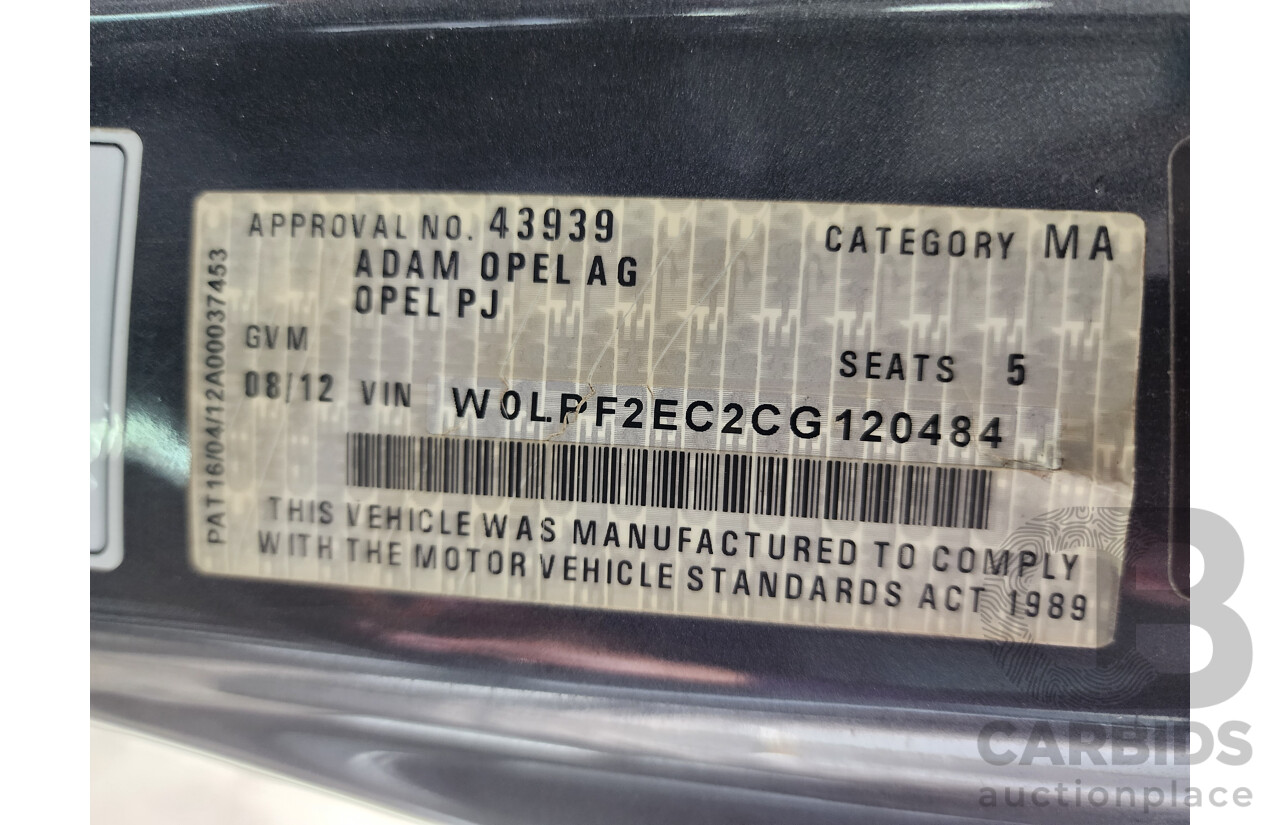 8/2012 Opel Astra GTC 1.4 PJ 3d Coupe Grey 1.4L