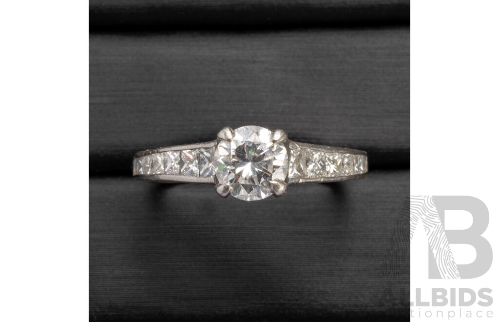 Platinum 900 Diamond Engagement and Diamond Wedder Set - by Solitaire