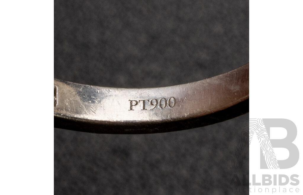 Platinum 900 Diamond Engagement and Diamond Wedder Set - by Solitaire