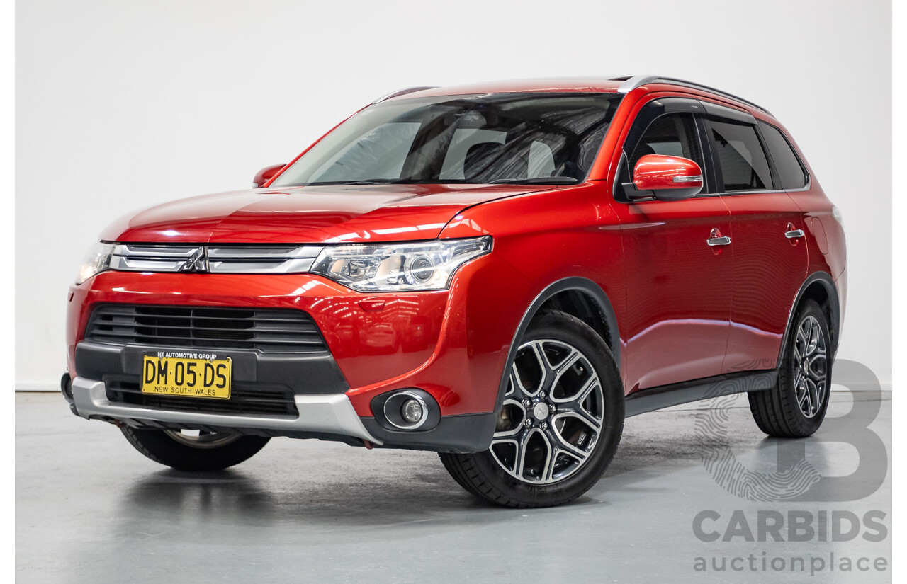 11/2014 Mitsubishi Outlander Aspire (AWD) ZJ MY14.5 4D Wagon Rally Red Metallic Turbo Diesel 2.3L