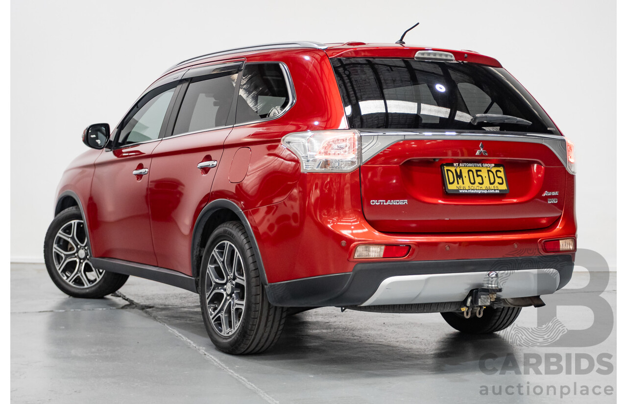 11/2014 Mitsubishi Outlander Aspire (AWD) ZJ MY14.5 4D Wagon Rally Red Metallic Turbo Diesel 2.3L