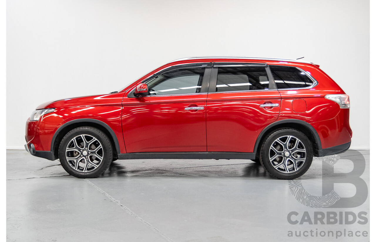 11/2014 Mitsubishi Outlander Aspire (AWD) ZJ MY14.5 4D Wagon Rally Red Metallic Turbo Diesel 2.3L