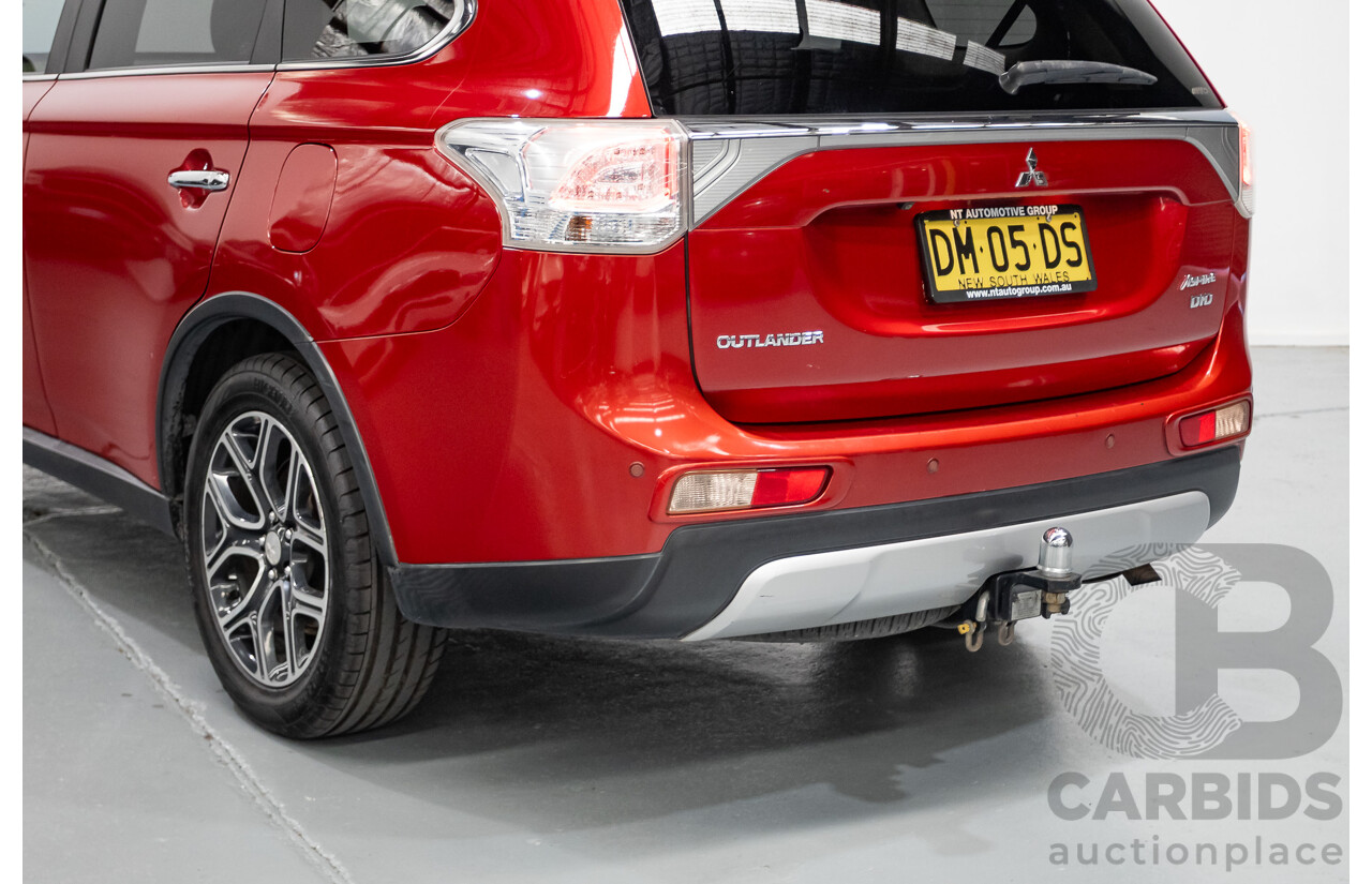 11/2014 Mitsubishi Outlander Aspire (AWD) ZJ MY14.5 4D Wagon Rally Red Metallic Turbo Diesel 2.3L