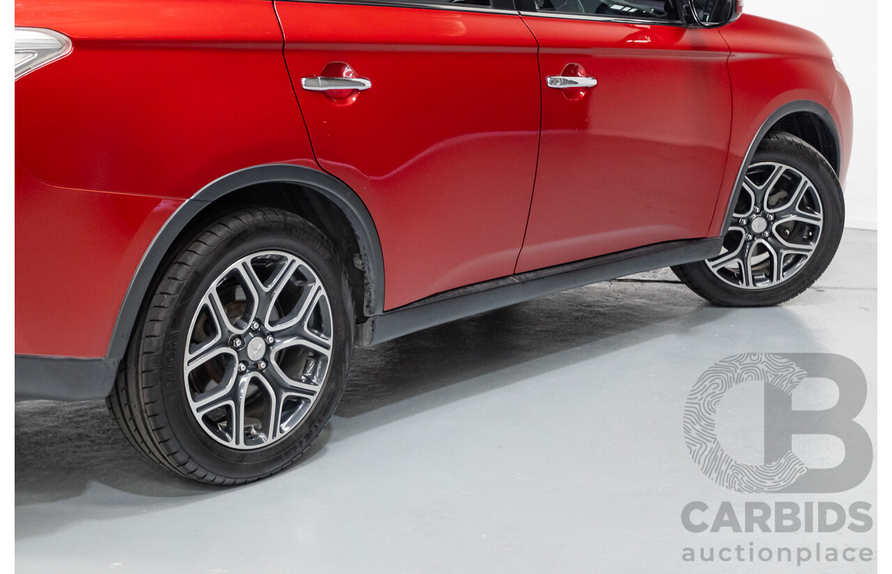 11/2014 Mitsubishi Outlander Aspire (AWD) ZJ MY14.5 4D Wagon Rally Red Metallic Turbo Diesel 2.3L