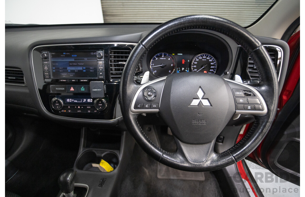 11/2014 Mitsubishi Outlander Aspire (AWD) ZJ MY14.5 4D Wagon Rally Red Metallic Turbo Diesel 2.3L