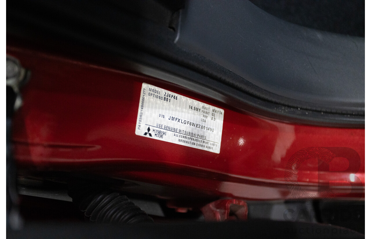 11/2014 Mitsubishi Outlander Aspire (AWD) ZJ MY14.5 4D Wagon Rally Red Metallic Turbo Diesel 2.3L