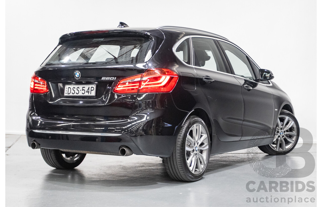 07/2017 BMW 220i Active Tourer Luxury Line F45 MY18 4D Wagon Black Sapphire Metallic Turbo 2.0L