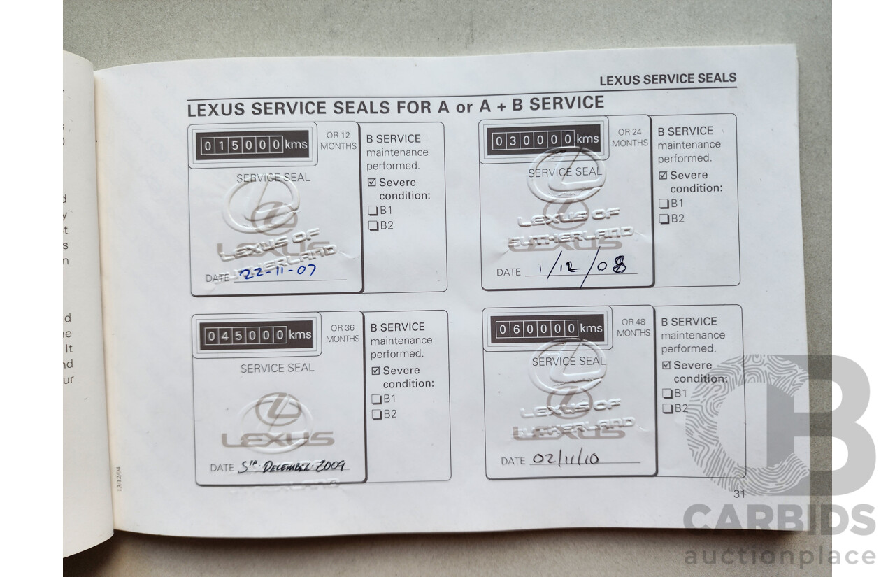 9/2006 Lexus Gs300 Sport Luxury GRS190R 4d Sedan White 3.0L