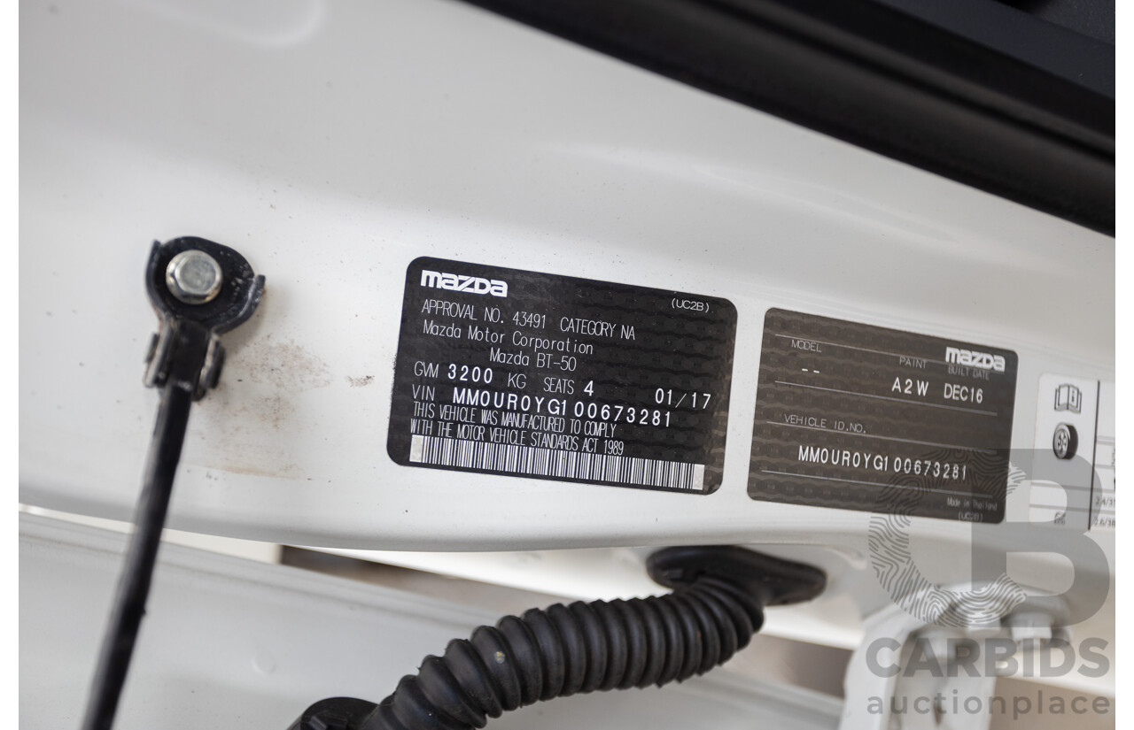 01/2017 Mazda BT-50 XT (4x4) MY16 Freestyle C/Chas White Turbo Diesel 3.2L