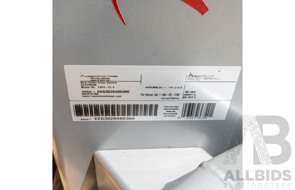 09/2018 Freemotion Commercial Dual Cable Cross