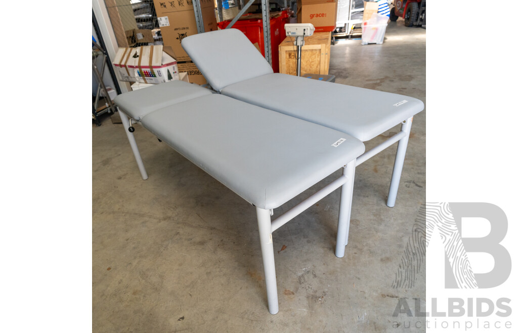 Adjustable Patient Beds Grey - Pair