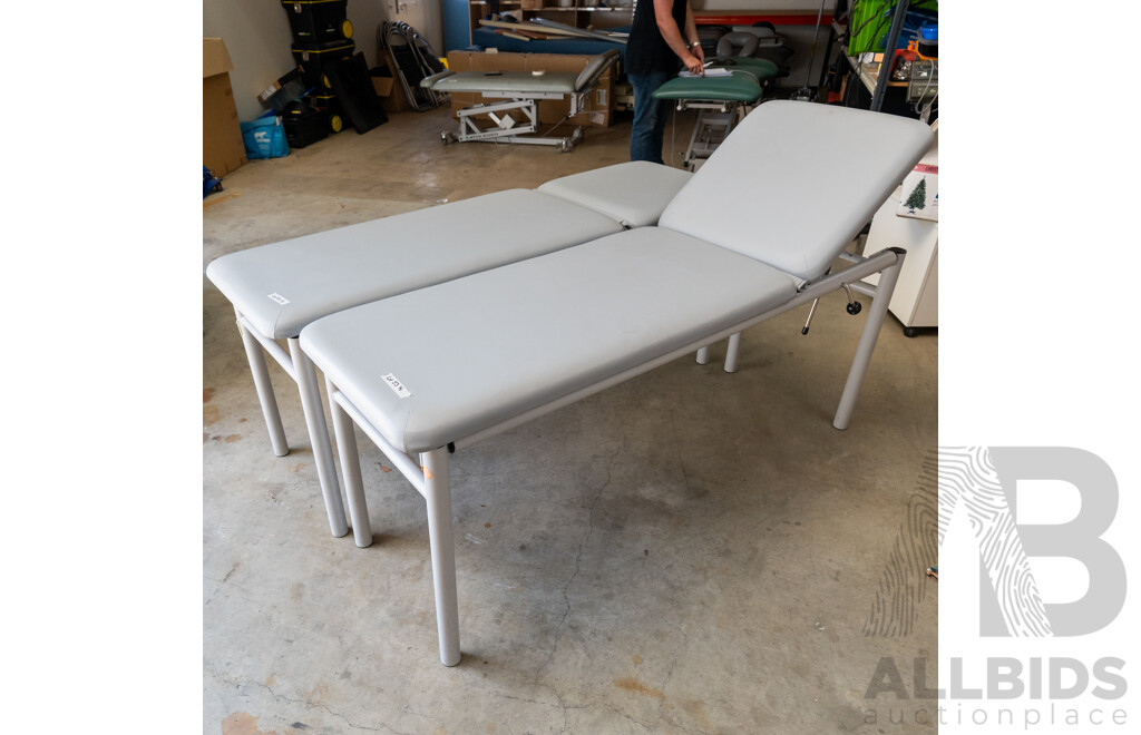 Adjustable Patient Beds Grey - Pair
