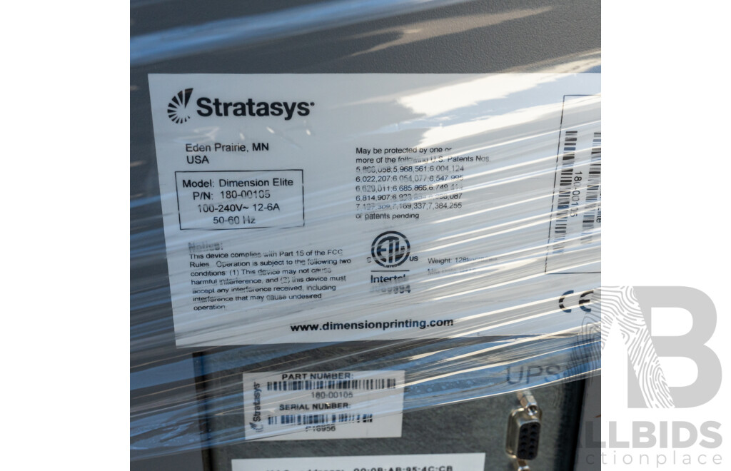 Stratasys Dimension Elite ABS Plastic 3D Printer - Suitable for Parts