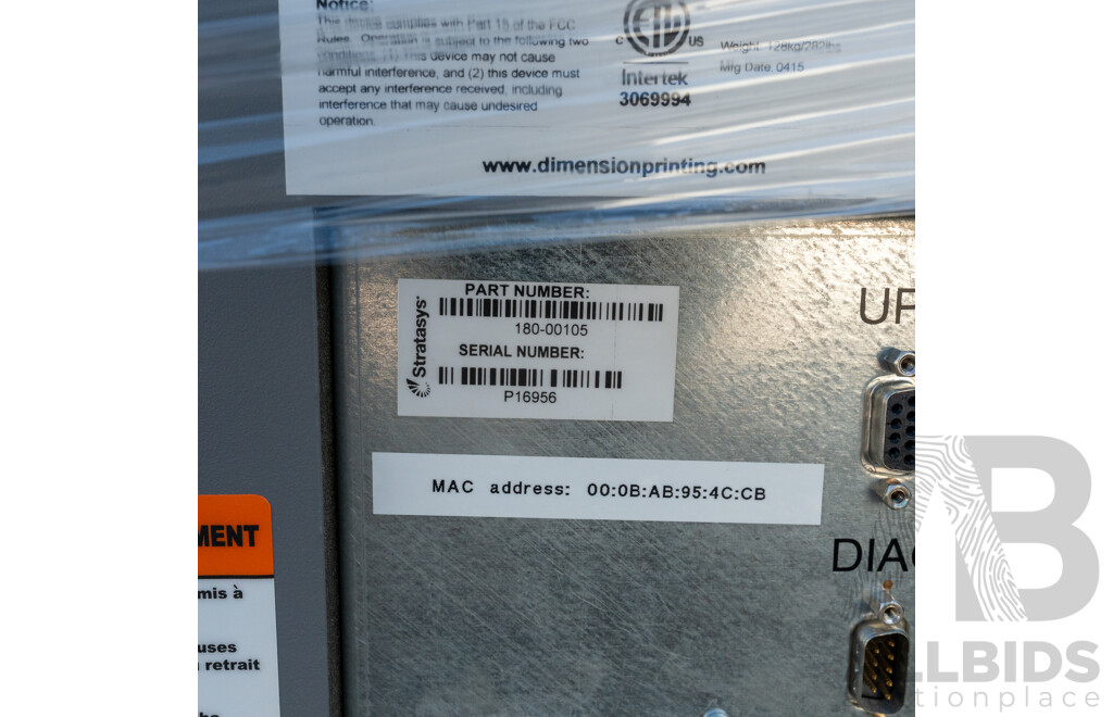 Stratasys Dimension Elite ABS Plastic 3D Printer - Suitable for Parts