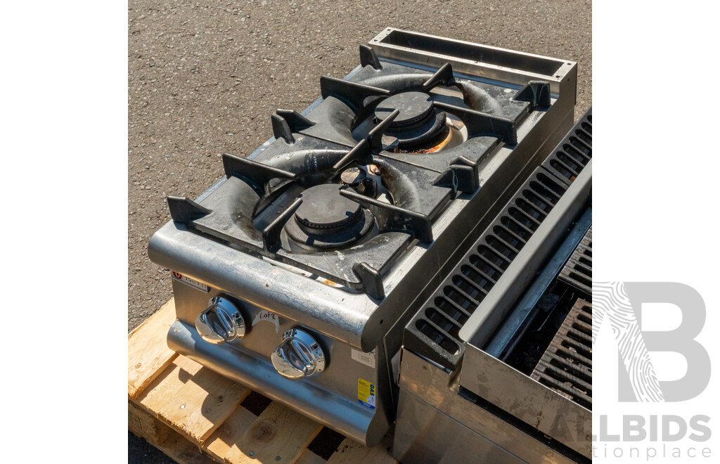 Baron Stainless Steel Two Burner Bench Gas Cooktop