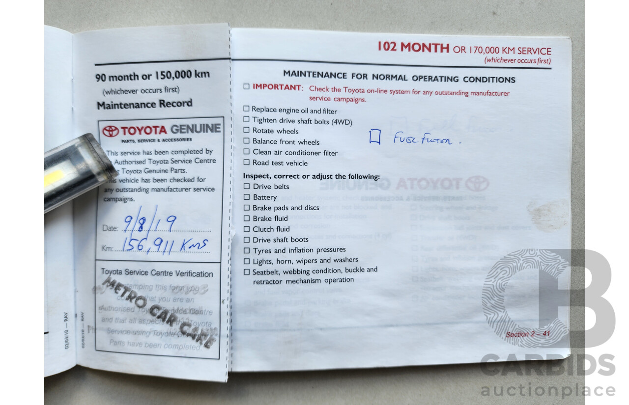 11/2011 Toyota Rav4 Cruiser (4x4) ACA33R 08 UPGRADE 4d Wagon White 2.4L