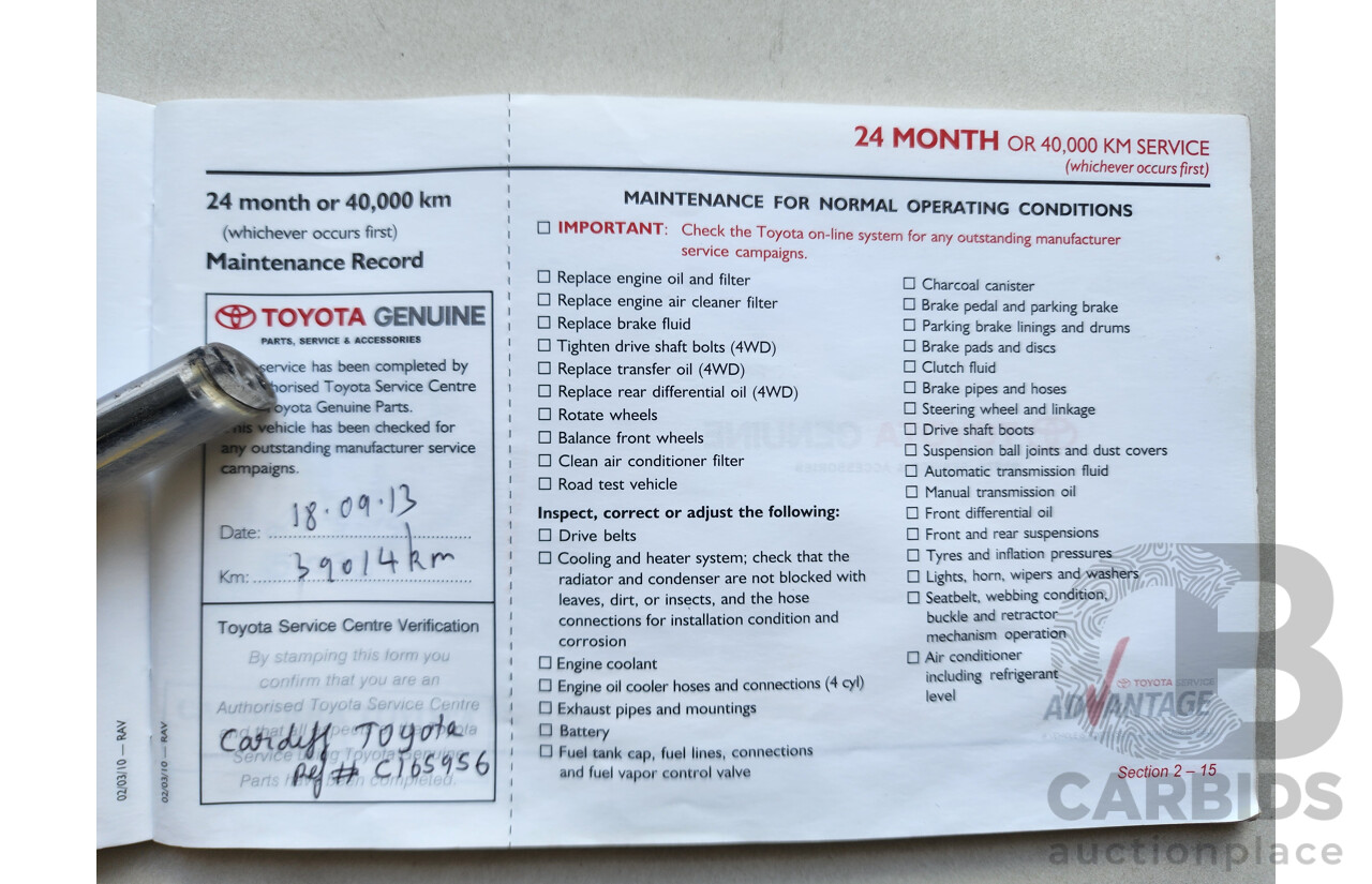 11/2011 Toyota Rav4 Cruiser (4x4) ACA33R 08 UPGRADE 4d Wagon White 2.4L