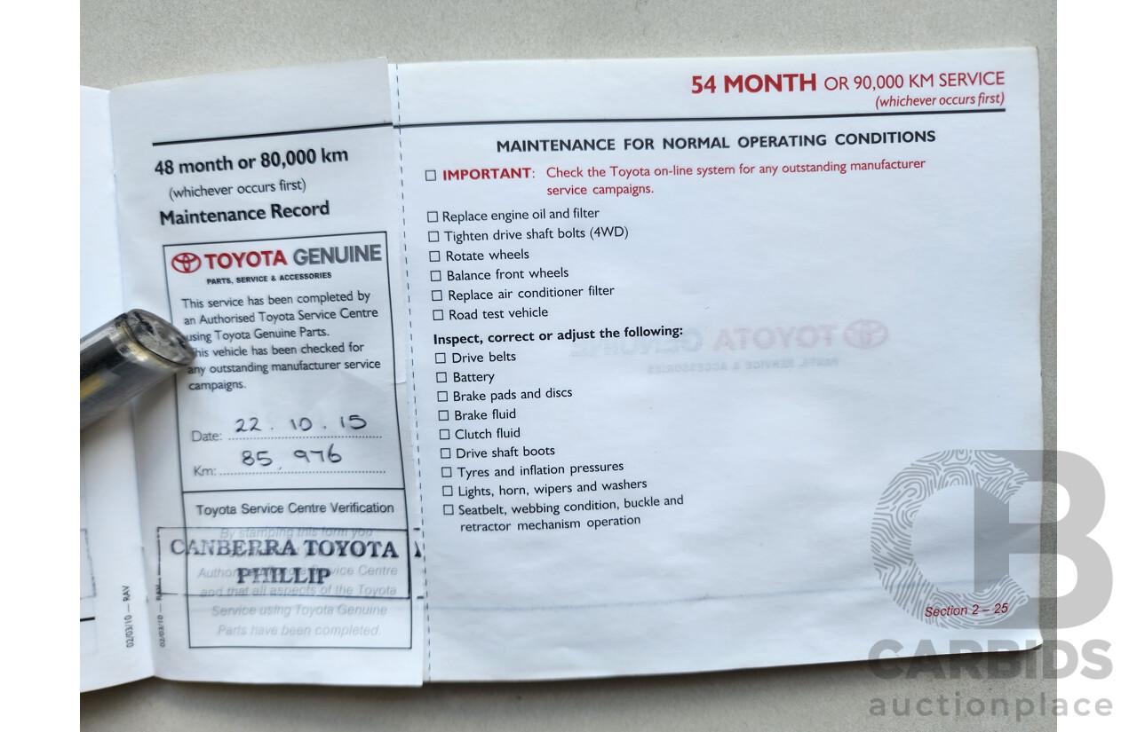 11/2011 Toyota Rav4 Cruiser (4x4) ACA33R 08 UPGRADE 4d Wagon White 2.4L