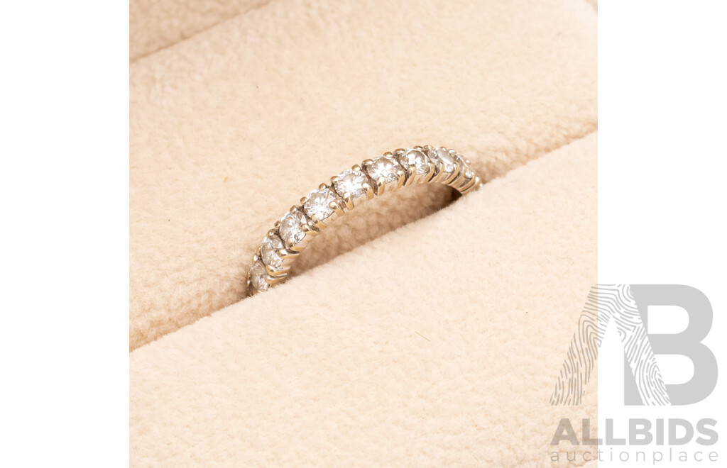 18ct White Gold Full Eternity Ring - Size N