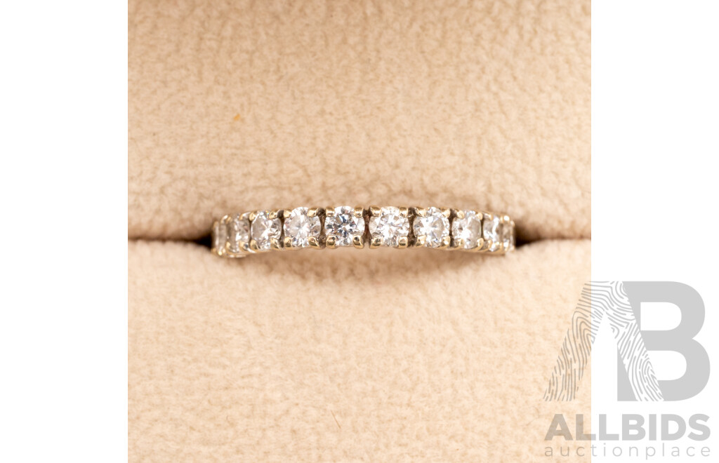 18ct White Gold Full Eternity Ring - Size N