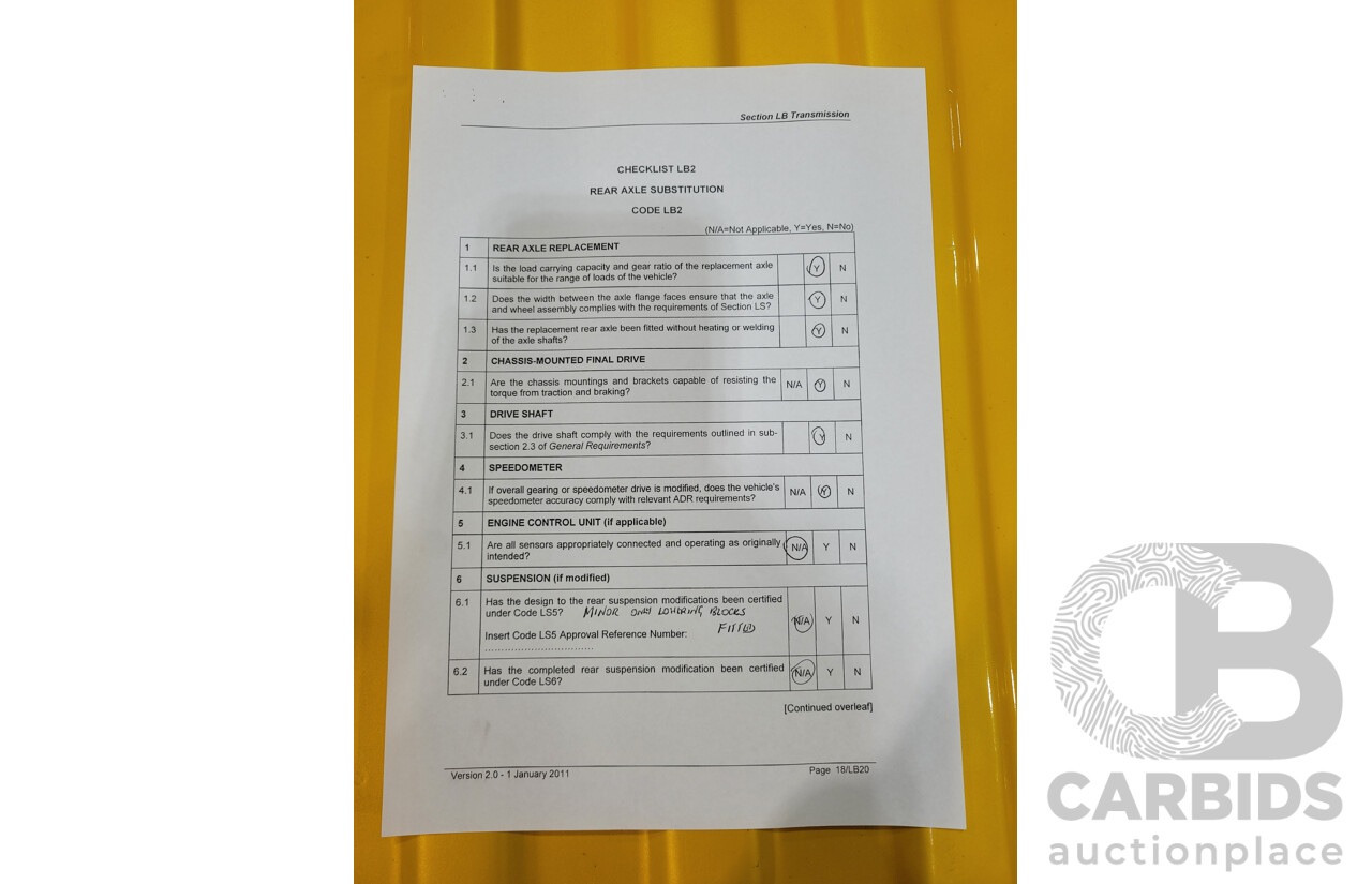 11/1984 Datsun 1200 B120 2d Utility Yellow CA18 Turbo 1.8L - Engineered