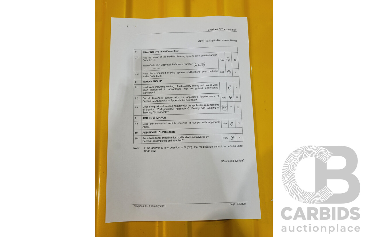 11/1984 Datsun 1200 B120 2d Utility Yellow CA18 Turbo 1.8L - Engineered