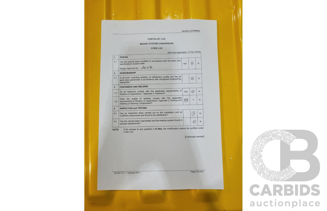 11/1984 Datsun 1200 B120 2d Utility Yellow CA18 Turbo 1.8L - Engineered