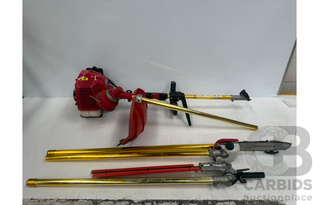 TDKMAN 5 in 1 Pole Chainsaw Hedge Trimmer Brush Cutter Whipper Snipper Pruner Line Tree