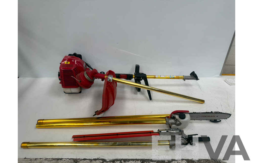 TDKMAN 5 in 1 Pole Chainsaw Hedge Trimmer Brush Cutter Whipper Snipper Pruner Line Tree